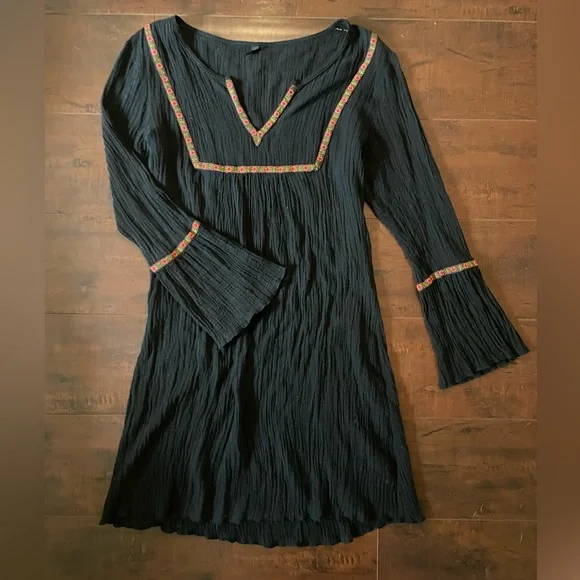 black cotton gauze dress Everlane Gauze Tiered Dress In Black, Size XL, Cotton main image 0
